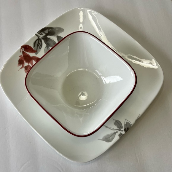 Corelle Kyoto Leaves by Corning plate and bowl set, Vitrelle - Picture 1 of 7